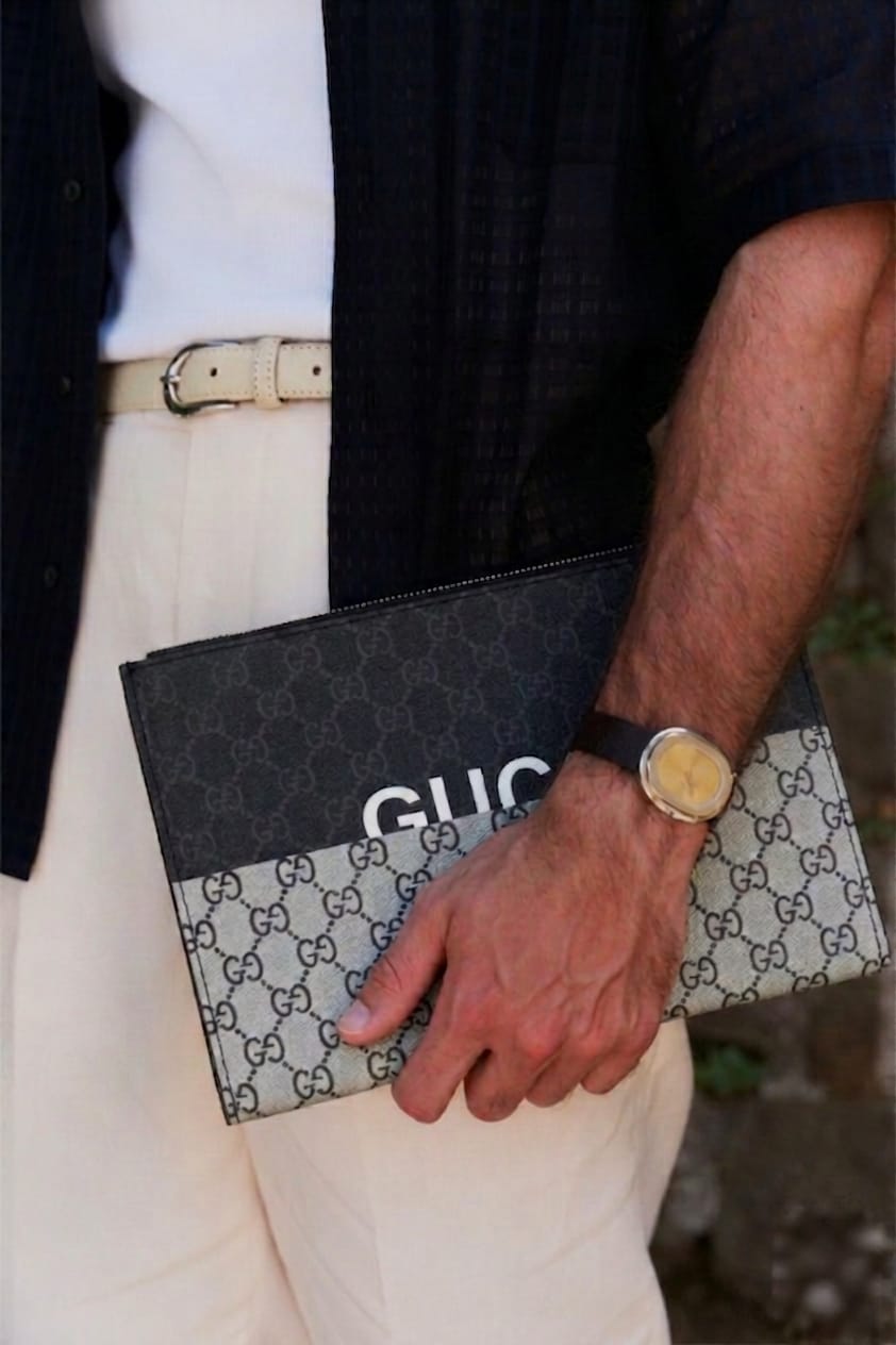 Classic Ebene Checkered Zip-Around Pouch – Luxury Unisex Utility Clutch