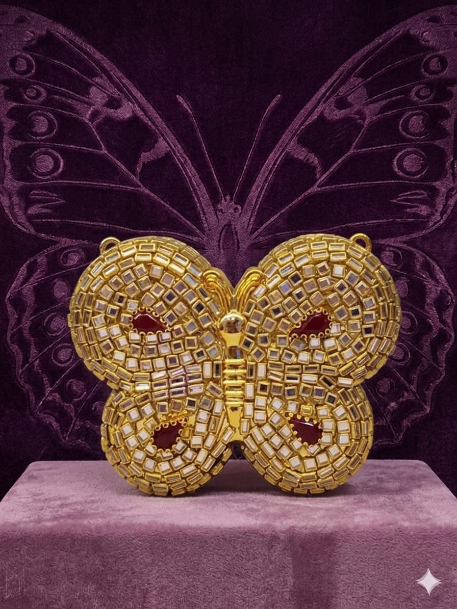 Luxury Butterfly Crystal Clutch Bag