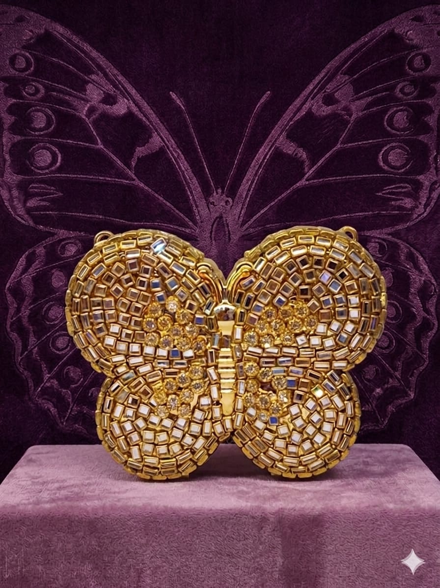 Luxury Butterfly Crystal Clutch Bag
