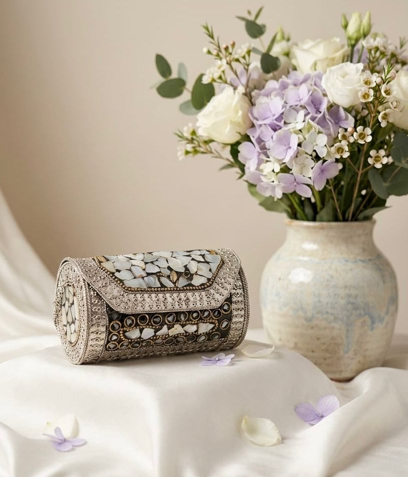 Vintage Turquoise Stone Clutch