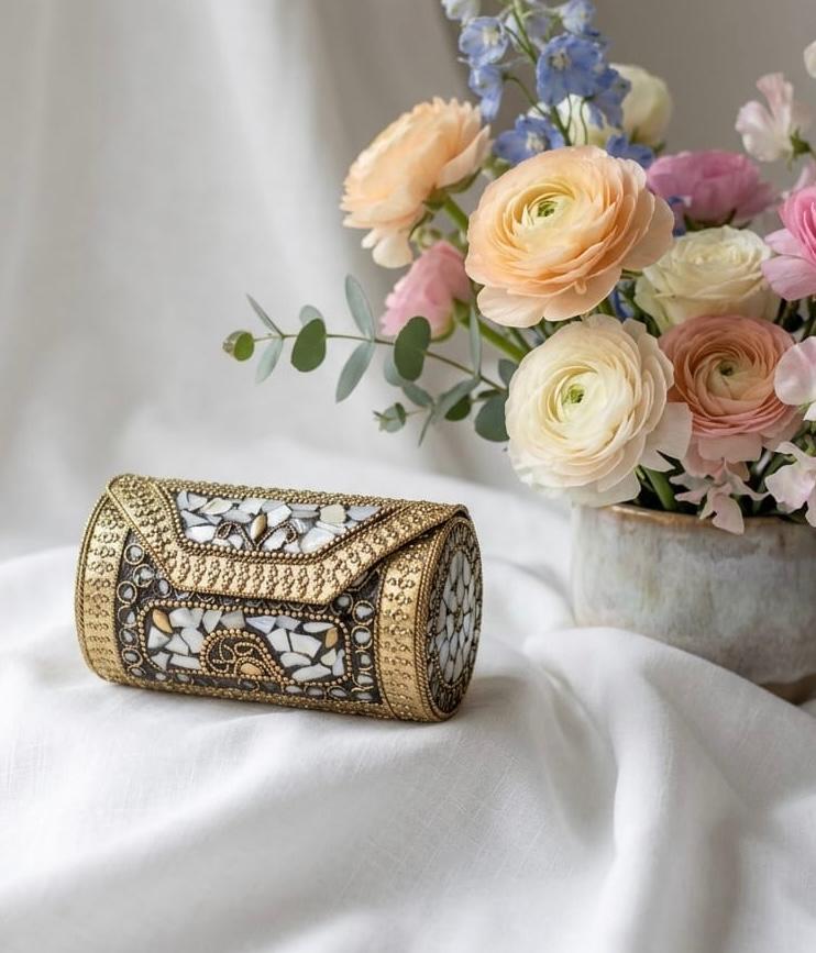 Vintage Turquoise Stone Clutch