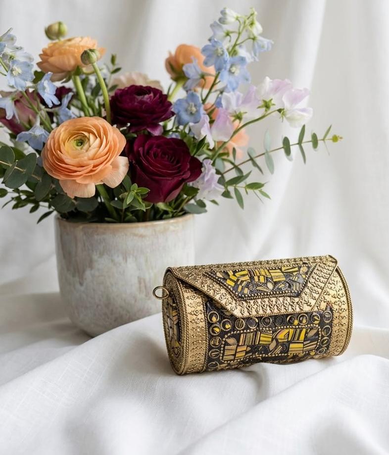 Vintage Turquoise Stone Clutch