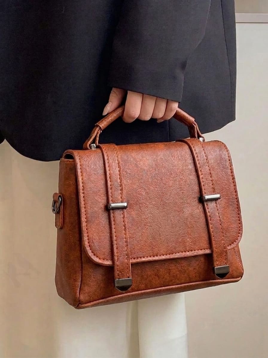 Classic Matte Top-Handle Satchel Handbag