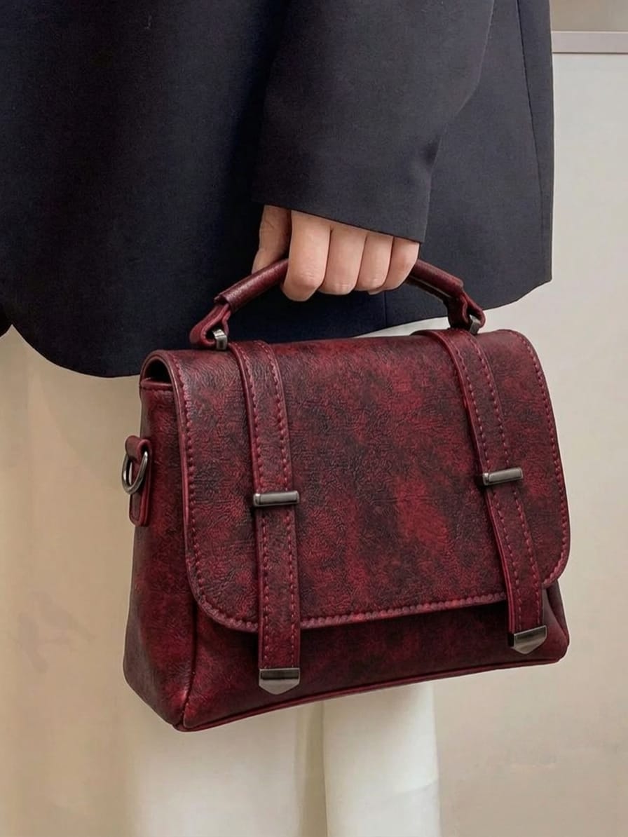 Classic Matte Top-Handle Satchel Handbag