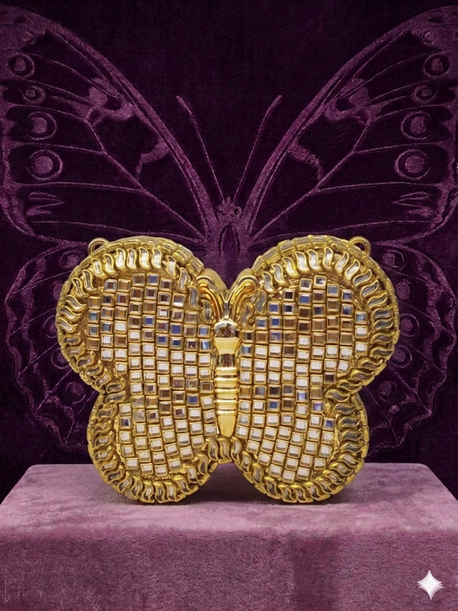 Luxury Butterfly Crystal Clutch Bag